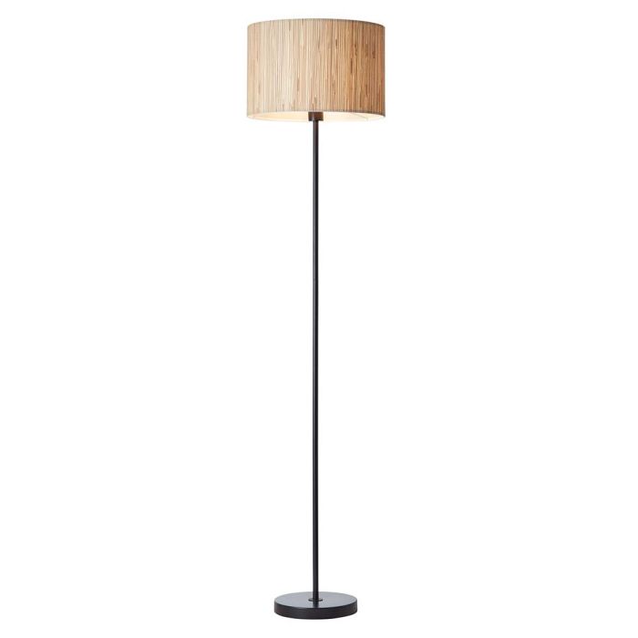 Longshore Floor Lamp Natural Seagrass and Matt Black 101694