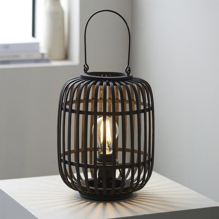 Mathias Dark Bamboo And Matt Black Table Lamp 101674