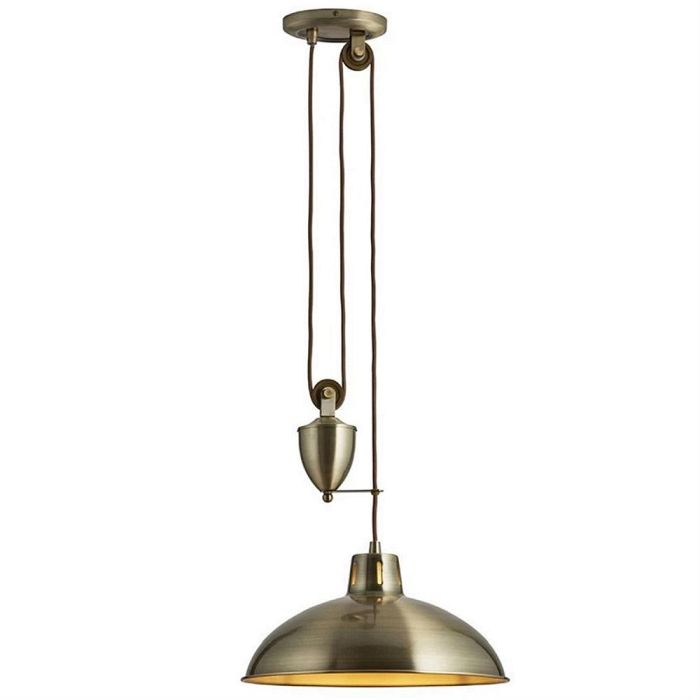 Polka Antique Brass Rise And Fall Light POLKA-AB