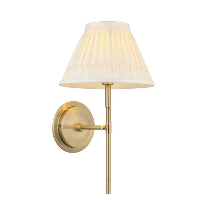 Rennes And Chatsworth Antique Brass Wall Light With Ivory Shade 103354