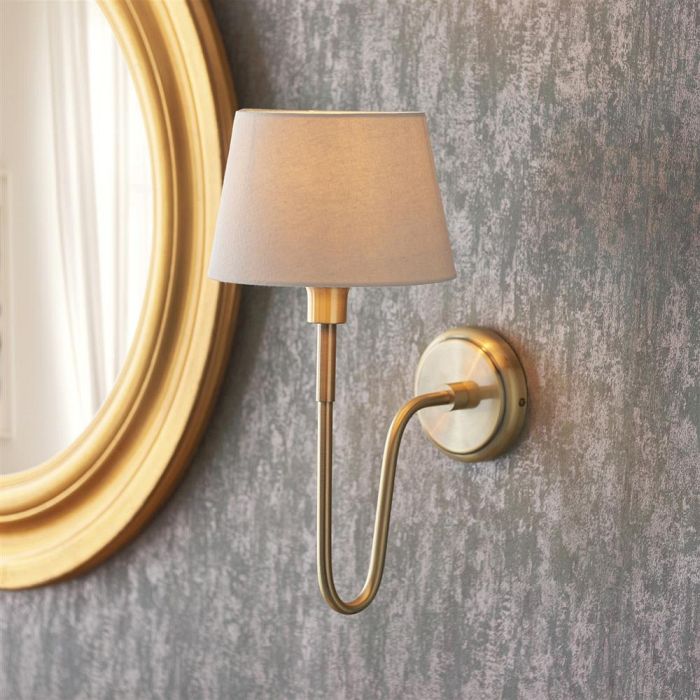 Rouen And Cici Antique Brass And Ivory Wall Light 103362