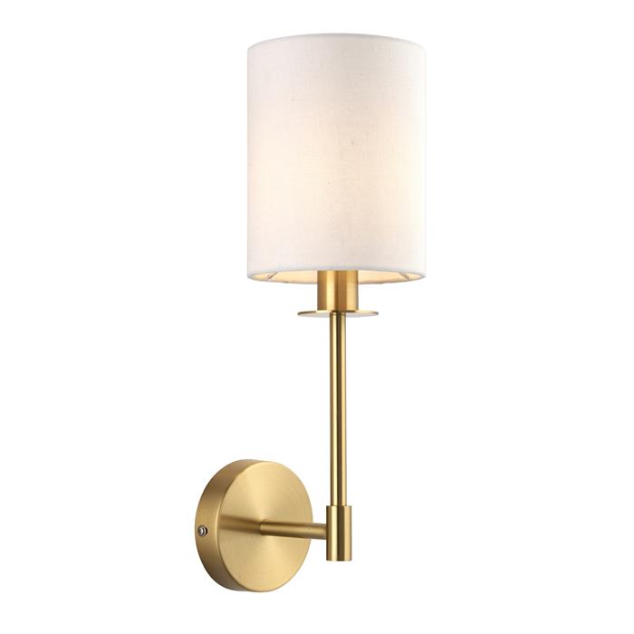 Sancerre Satin Brass and White Wall Light 99496