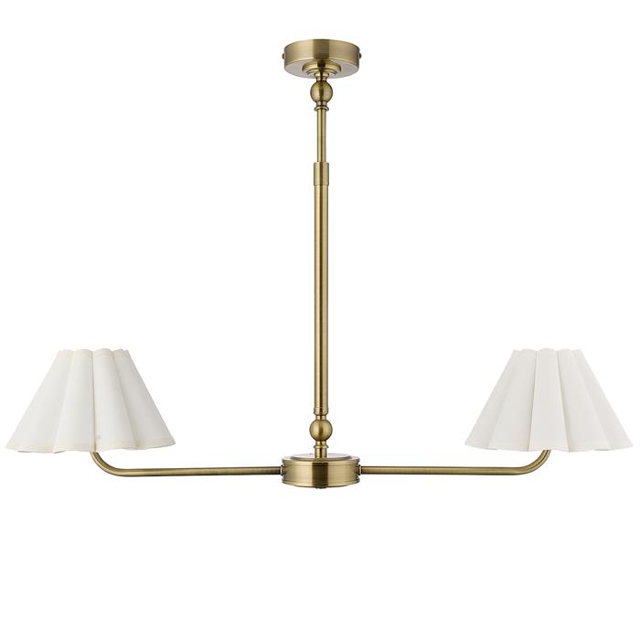 Sylvie 2-Light Antique Brass Linear Pendant 125433