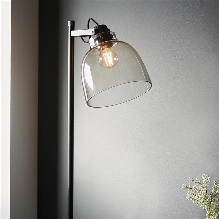 Urban Black and Smoked Grey Glass Floor Lamp 107013