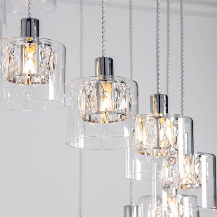 Verina 12 Light Crystal Stairwell Cluster Pendant Light 76518