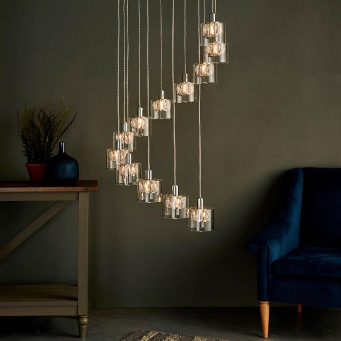 Verina 12 Light Crystal Stairwell Cluster Pendant Light 76518