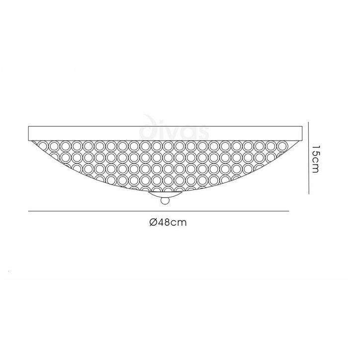 Ava 6 Lamp Chrome/Crystal Flush Ceiling Light IL30188