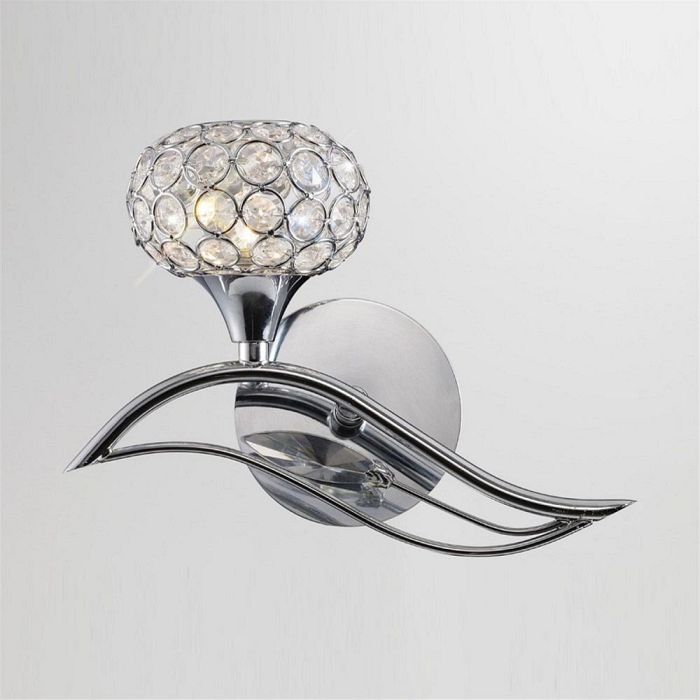 Leimo Chrome/Crystal Switched Wall Light IL30951/L