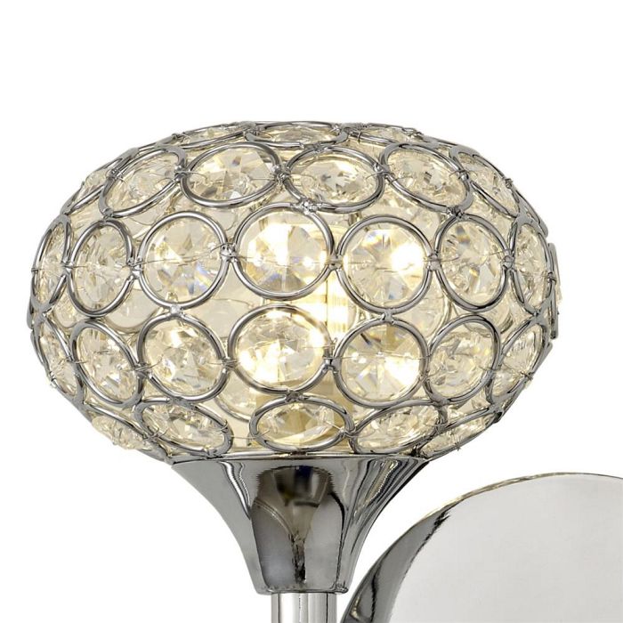 Leimo Chrome/Crystal Switched Wall Light IL30951/L