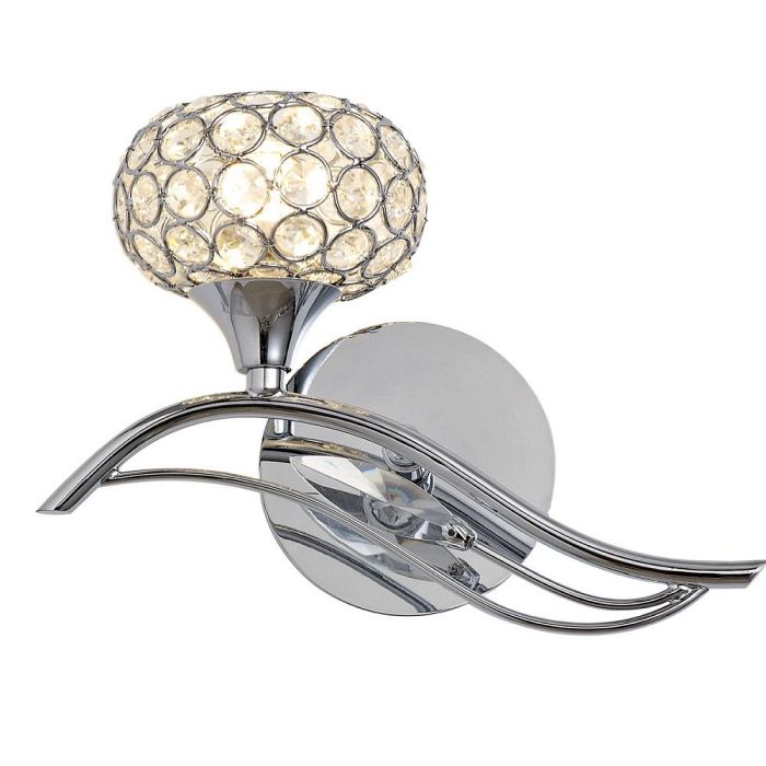 Leimo Chrome/Crystal Switched Wall Light IL30951/L
