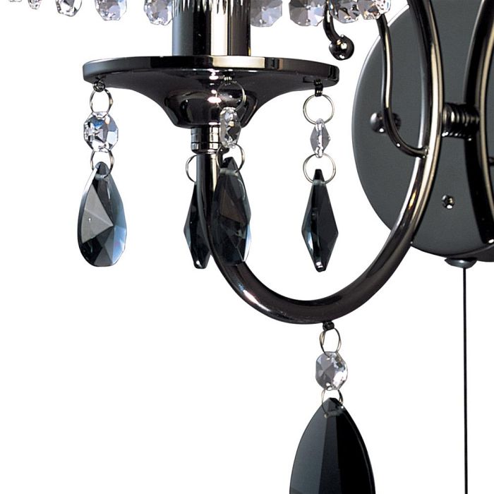 Luna 1 Arm Black Chrome Wall Light IL30901