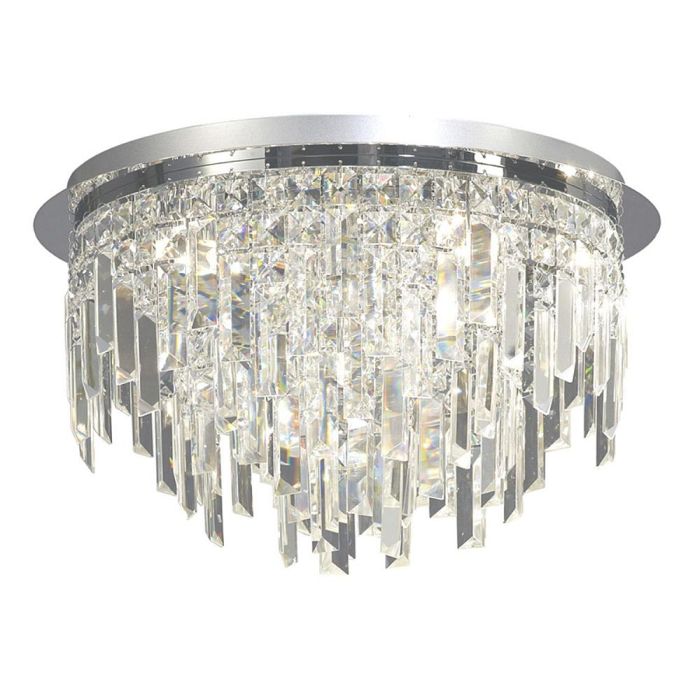 Maddison Round Crystal/Chrome Flush Ceiling Light IL30251
