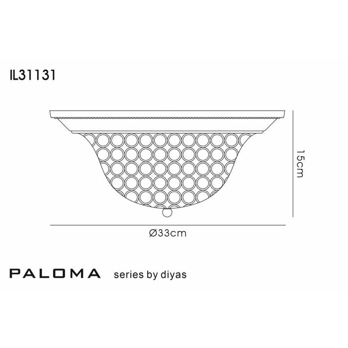 Paloma Double Lamp Antique Brass And Crystal Ceiling Fitting IL31131