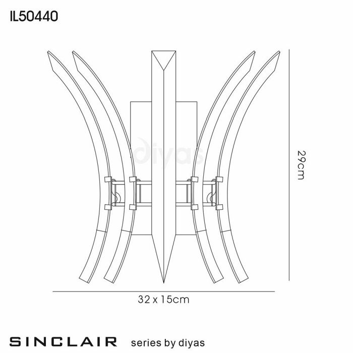 Sinclair Chrome Crystal Wall Light IL50440
