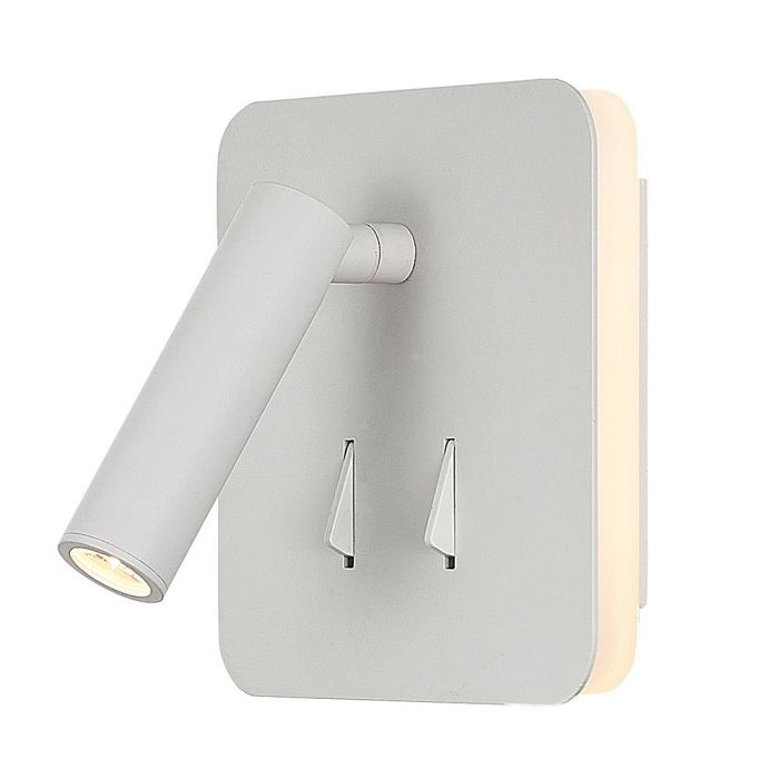 Cayman Square Matt White Dual LED Wall Light M7823