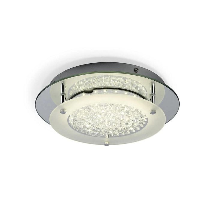 Crystal LED Mirror Chrome Medium Rounded Flush Fitting M5091
