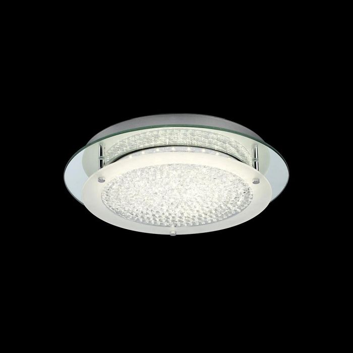 Crystal LED Mirror Chrome Medium Rounded Flush Fitting M5091