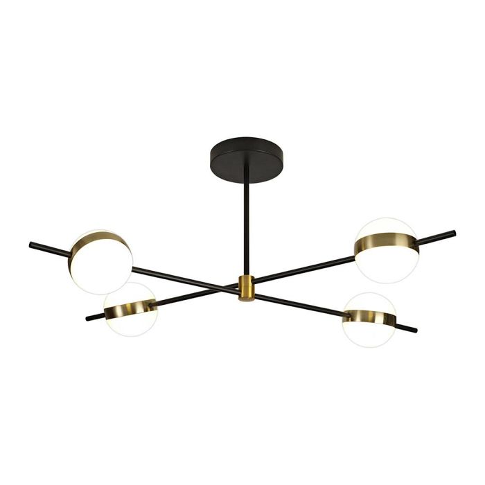 Cuba Black And Gold LED Semi-Flush Fitting M7162