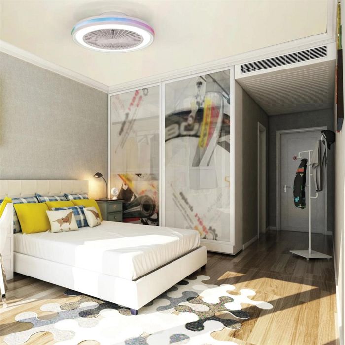 Gamer White LED Reversible RGB And CCT Ceiling Fan M8291