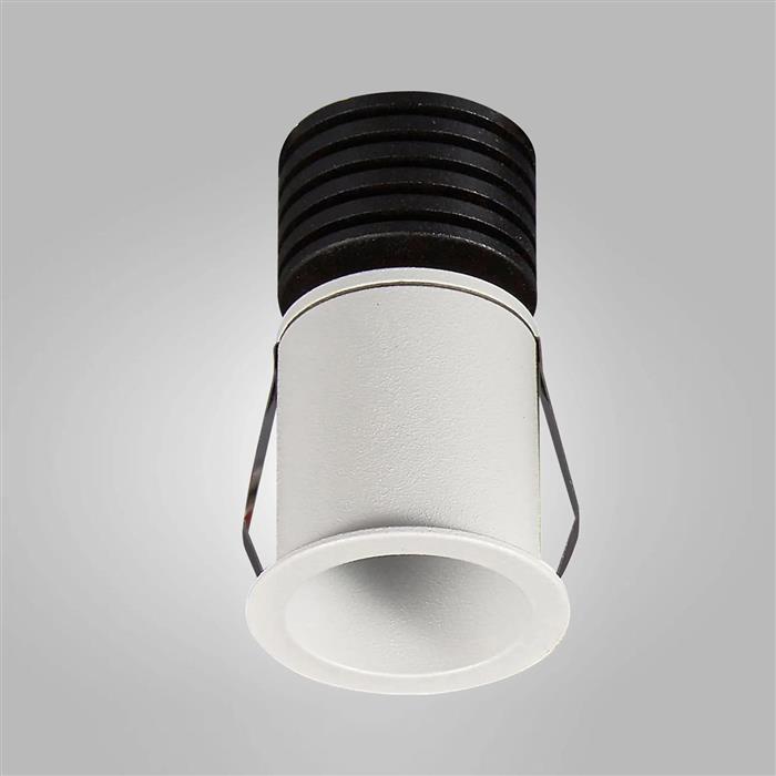 Guincho IP54 3 Watt LED 3000K Sand White Textured Recessed Downlight M6855