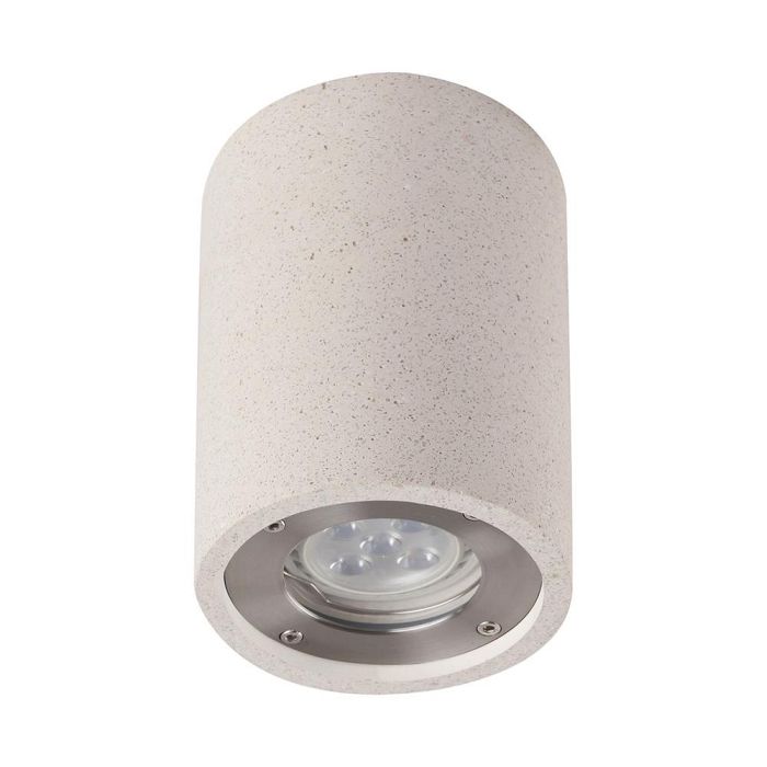 Levi Round White Concrete IP65 Ceiling Light M7184