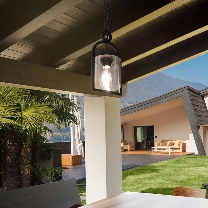 Maya IP54 Anthracite Ceiling Pendant Lantern M6555