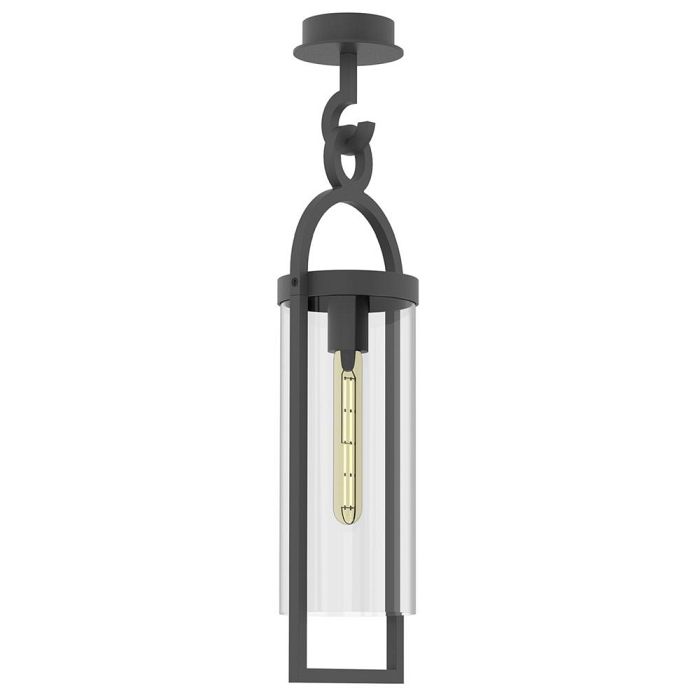 Maya Large IP54 Anthracite Ceiling Lantern M6554