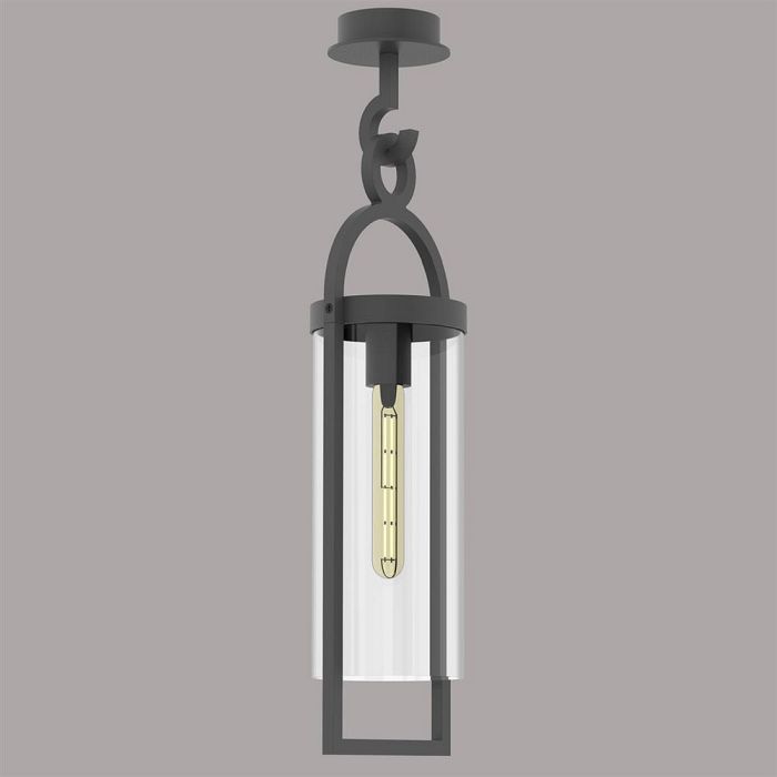 Maya Large IP54 Anthracite Ceiling Lantern M6554