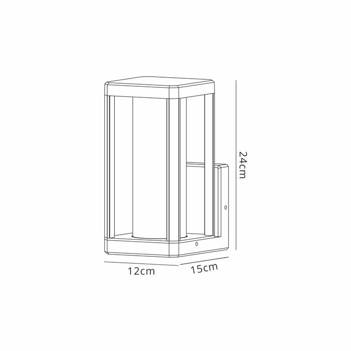 Nevada IP65 Matt Black Upward Facing Outdoor Wall Light M8897