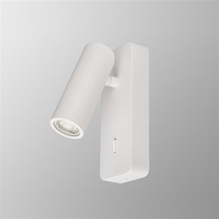 Notte White Adjustable Head Switched Spotlight M8873