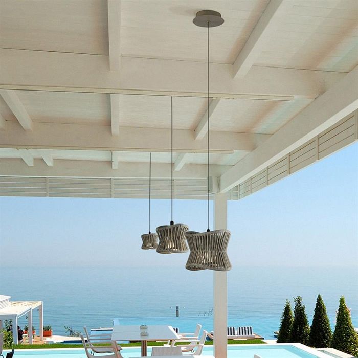 Polinesia Small IP44 Dark Beige Outdoor Pendant M7131