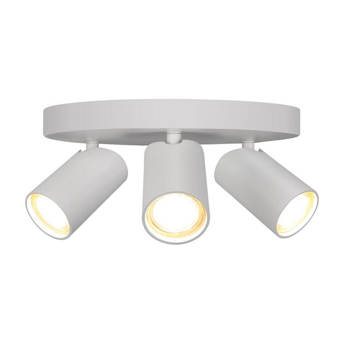 Sal Matt White Round Triple Ceiling Spotlight M7961
