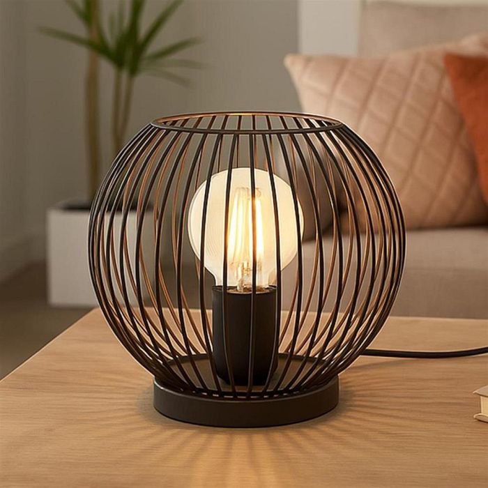 Almanzora Black Steel And Copper Table Lamp 901872