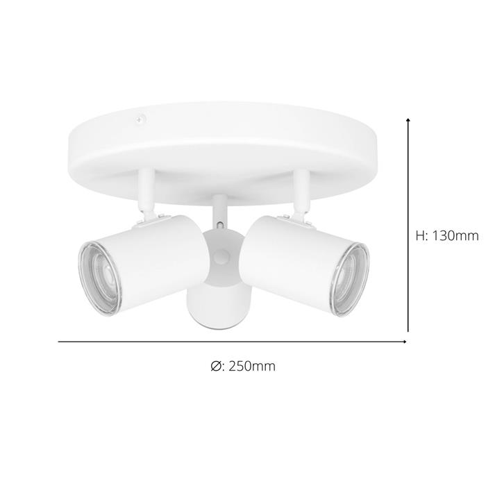 Consuma 1 IP44 Round 3 Light White Bathroom Ceiling Spotlight 901962