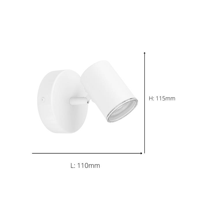 Consuma 1 IP44 White Adjustable Bathroom Single Spotlight 901961