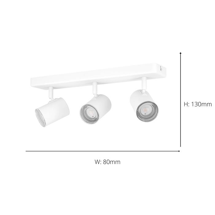 Consuma 1 IP44 White Adjustable Bathroom Triple Ceiling Spotlight 901963