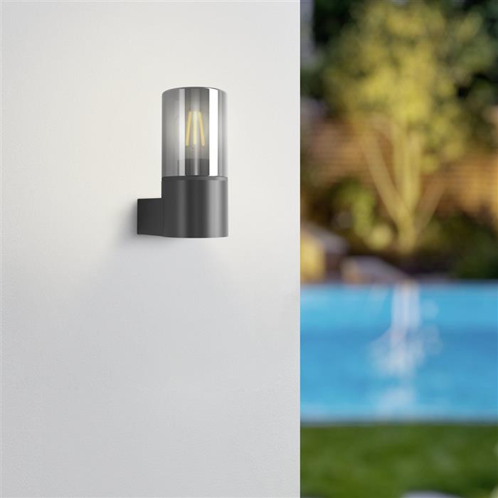 Cropani LED IP54 Matt Black Single Outdoor Wall Light 902441