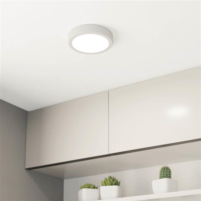 Fueva 6 IP44 LED CCT White Surface Mounted Flush Bathroom Fitting 901332