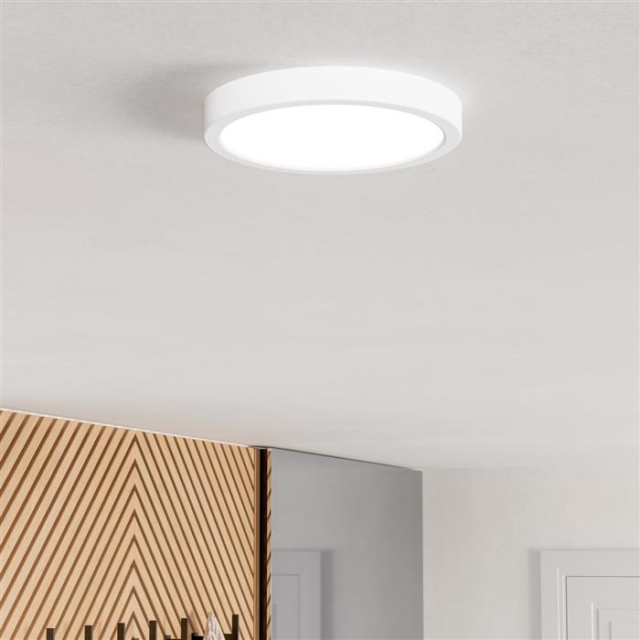 Fueva 6-Z LED IP44 CCT And RGB Round White Flush Bathroom Fitting 901376