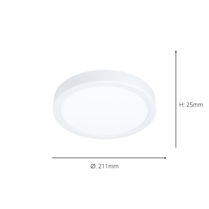 Fueva 6-Z LED IP44 CCT And RGB Round White Flush Bathroom Fitting 901376