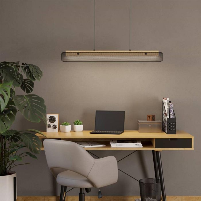 Kokomo-Z LED RGB Black And Wood Ceiling Pendant 900702