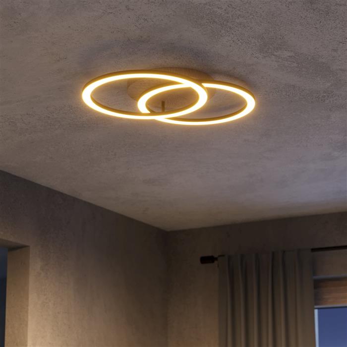 Lomaltas-Z LED Round Wood RGB And Tunable White Flush Fitting 901743