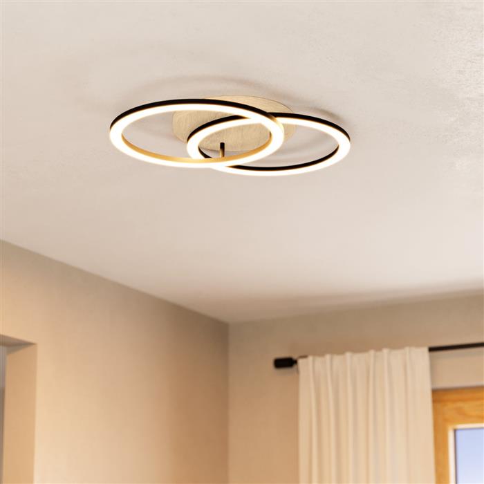Lomaltas-Z LED Round Wood RGB And Tunable White Flush Fitting 901743
