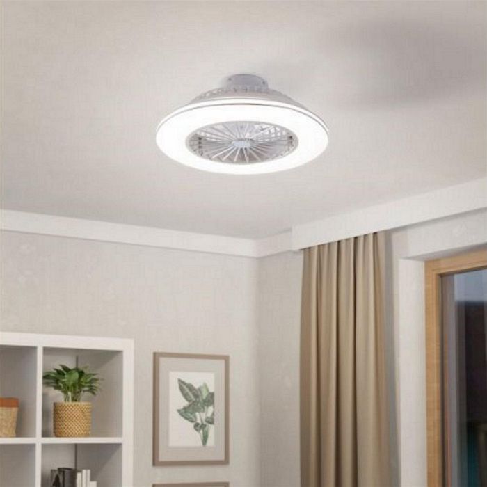 Lovisca LED White And Silver Fan Ceiling Light 35142