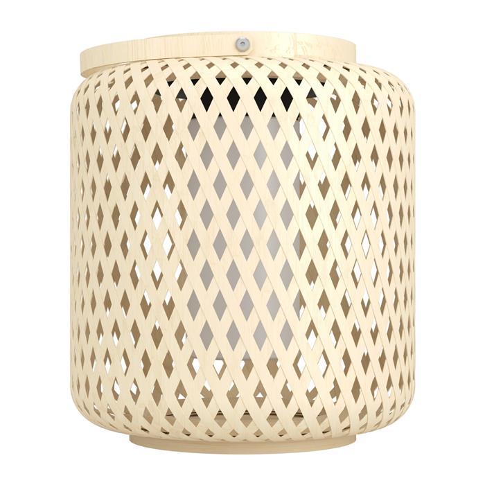 Marliano LED IP44 Woven Light Wood Outdoor Solar Table 901087