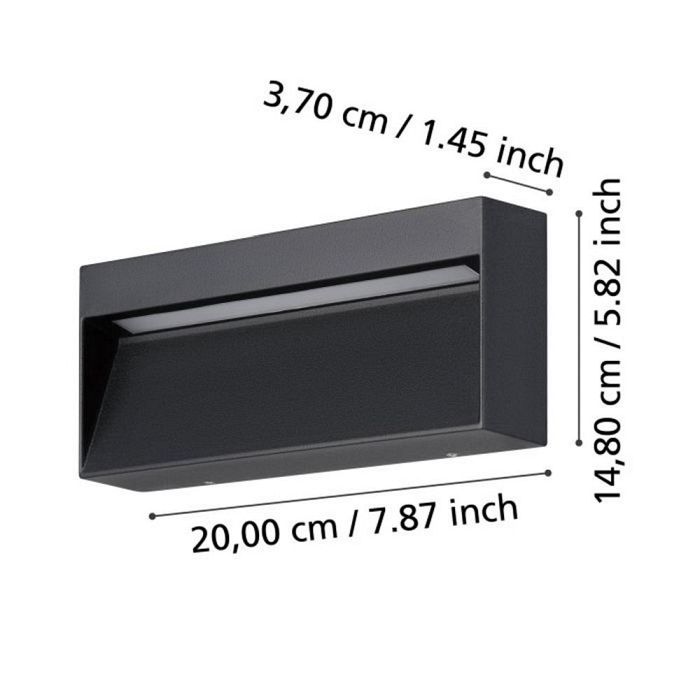 Maruggio IP65 Rectangular LED Black Outdoor Wall Light 900891