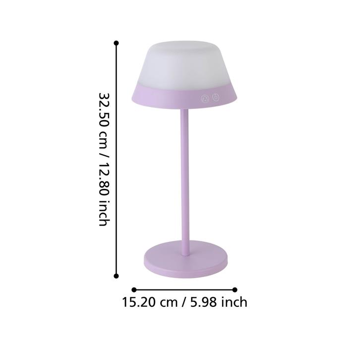 Meggiano IP54 LED Purple Rechargeable Lamp 900979