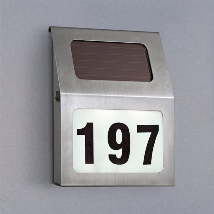 Orimini Stainless Steel House Number Solar Wall Light 90497
