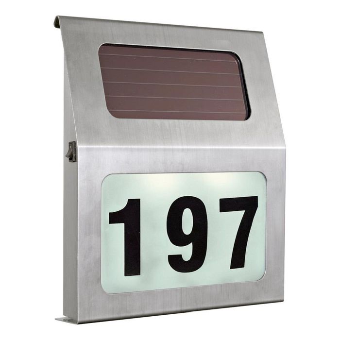 Orimini Stainless Steel House Number Solar Wall Light 90497