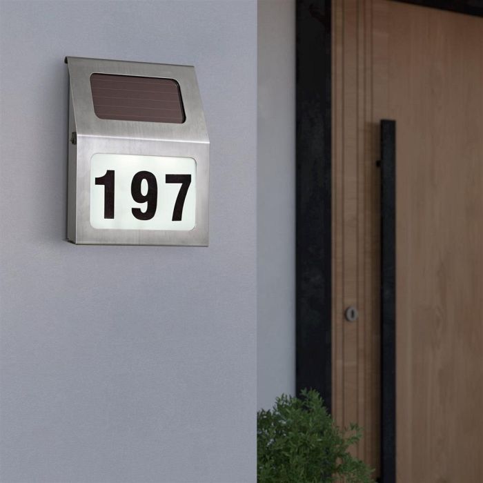 Orimini Stainless Steel House Number Solar Wall Light 90497